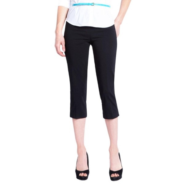 SLIM-SATION Women's Wide Band Pull on Straight Leg Capri with