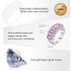 Uloveido Women's White Gold Plated Simualted Pink Topaz Ring, 7