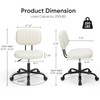 DUMOS Small Armless Home Desk Chair with Low Back Lumbar