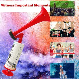 Dodomes Handheld Air Horn for Safety, Hand Pump Horn for Sports Events, Metal+ABS Noise Maker Horn for Boating, Birthday, Graduation, Wedding Parties(2 Pack)