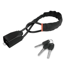 Maru5 Metal Wire, Handle Lock, Wire Lock, Strong, Anti-Theft Lock, Seat Belt Lock, Anti-theft Device, 17.3 inches (44 cm), Small, Lightweight, Multi-functional, Easy to Install (Black)