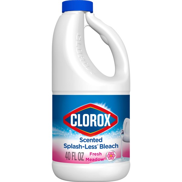 Clorox Splash-Less Bleach, Concentrated Formula, Fresh Meadow, 40 Ounce Bottle (Package May Vary)