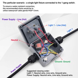 Outdoor Light Switch Weatherproof,Superink 1 Gang SPDT Outdoor Switch,10A 110-250V,Single Pole Double Throw,2 Way Storm Weatherproof Exterior Switch,Ip66 Rated,3 1/4*2*3 1/4 Inch (82*82*51Mm),Grey