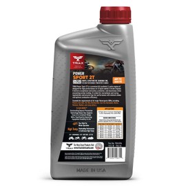 TRIAX Power Sport 2T Full Synthetic, All Season, 2 Cycle Engine Oil | For Powersports Premix & Direct Injector Engines in ATVs, UTVs, Snowmobiles, Wave Runners, JetSkis & Dirt Bikes (1 Quart)