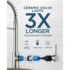 FORIOUS LED Kitchen Faucet with Soap Dispenser, Brushed Nickel Stainless
