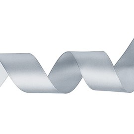 Weddecor Silver Double Sided Satin Ribbon Polyester Fabric for Arts and Crafts, Sewing, Bows, Birthday, Clothing, Dresses, Gift Wrapping - Decoration for Wedding, 15mm x 25 Metres