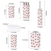 Bathroom Accessory Set 6 Piece red Cherry Pattern Cherry Pattern