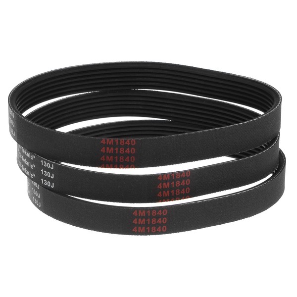 sourcing map 130J6 Rubber Poly V Belts, 6 Ribs PJ