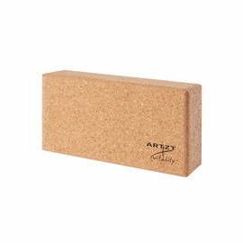ARTZT vitality Cork Yoga Block | Block for Yoga Made of 100% Cork | Yoga Accessories for Better Exercises | Yoga Block Cork Sustainable Made in Portugal Beige, 22.7 x 12 x 6.5 cm