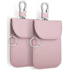 Teskyer 2 Pack Faraday Pouch for Car Keys, Keyless Car Key Signal Blocker Pouch, Rfid Key Pouch, Rose