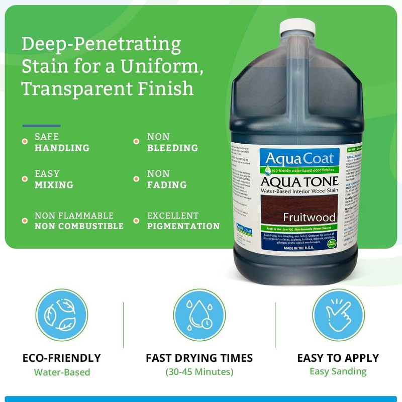 Aqua Coat Aqua Tone Water-Based Wood Stain (Gallon, Fruitwood)