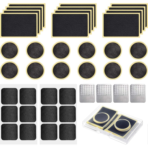 40 Pieces Bicycle Tire Repair Kit Includes 36 Pieces Glueless