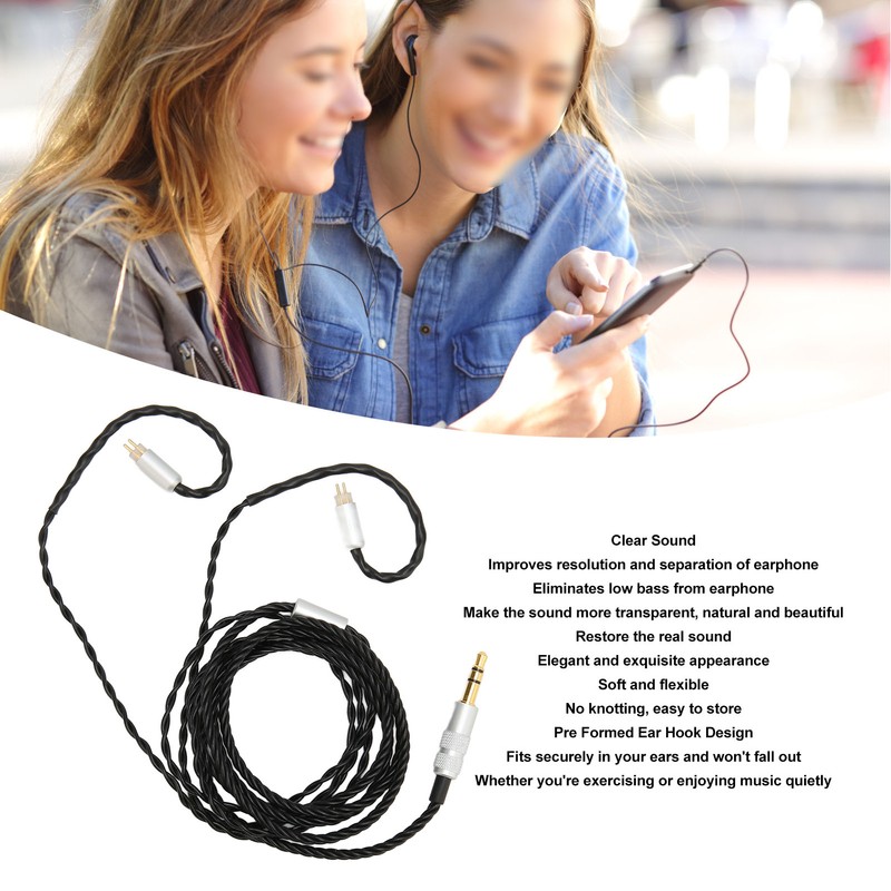 Earphone Upgrade Cable 2 Pin 0.78mm 3.5mm Plug OFC Core