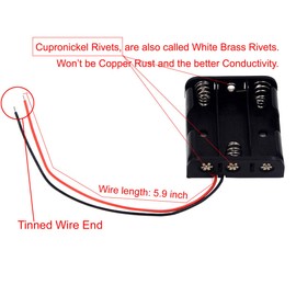 LampVPath (Pack of 4 AA Battery Holder Bundle: Single 1AA 2AA Battery Holder, 3AABattery Holder with Wire, 4AABattery Holder with Leads Wires