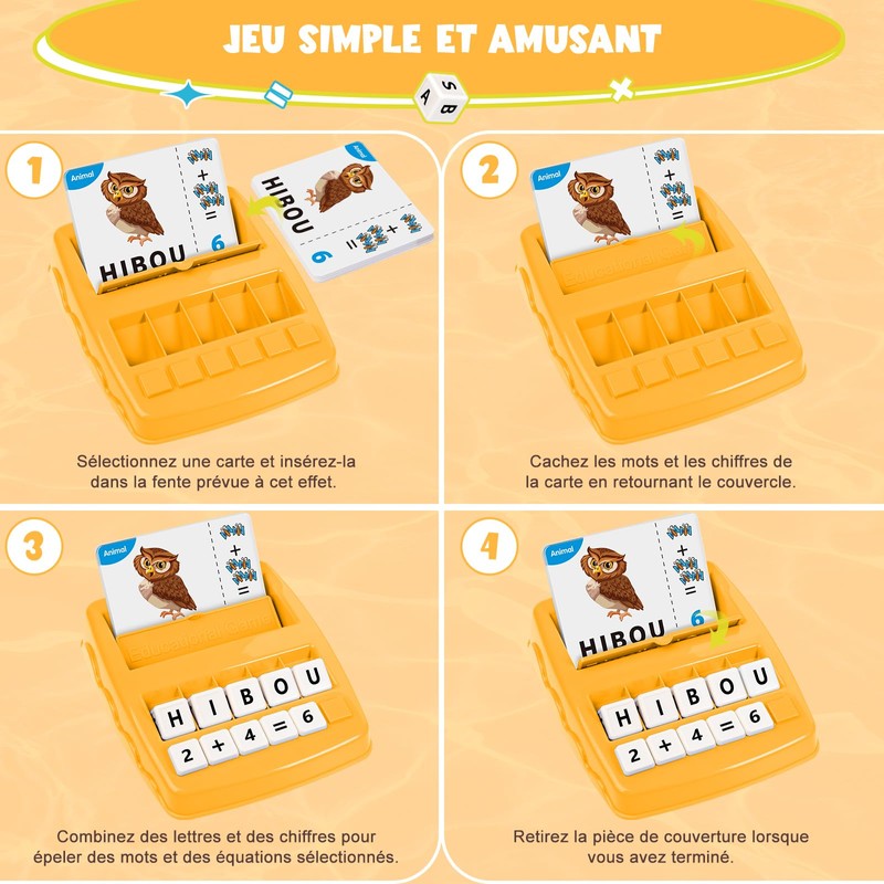 Joozmui Jeu Éducatif 2 en 1 sur Chiffres et Lettres