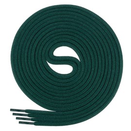 Di Ficchiano Round Shoelaces for Business, Sports and Leather Shoes, Tear-Resistant All-Round Laces, Diameter 3 mm, Lengths 60 cm - 130 cm, 25 Colours Made in Europe, green