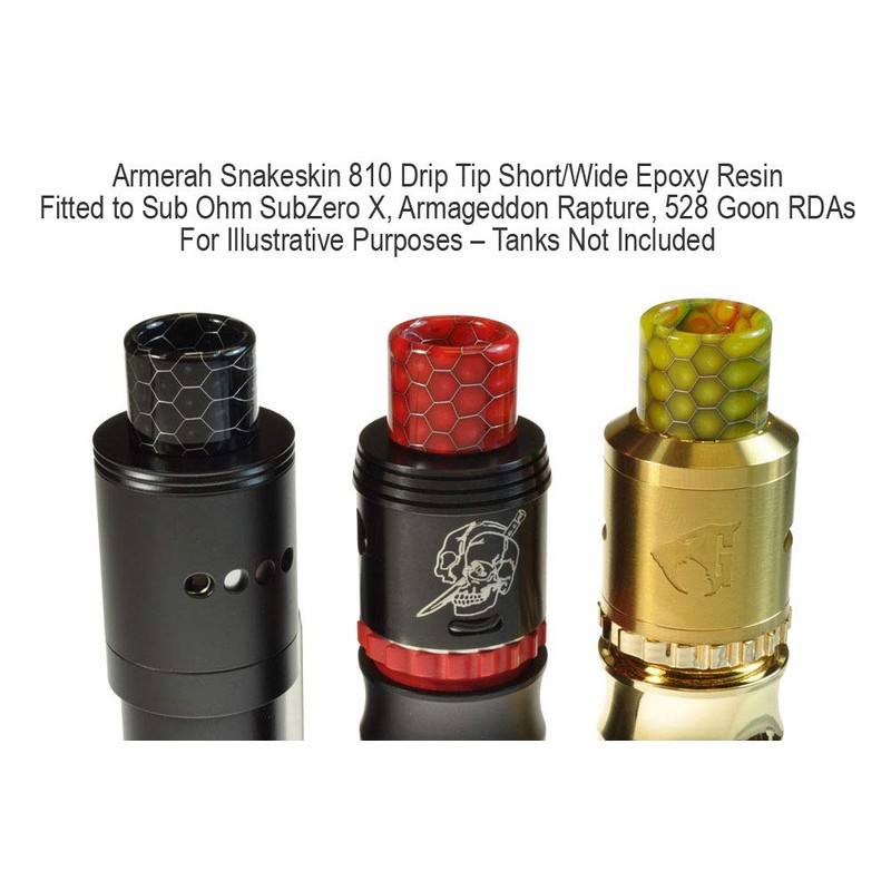 Armerah Snakeskin 810 Drip Tip eCig Mouthpiece Short/Wide Epoxy Resin