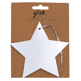 Glick Luxury Gift Tags Foil Star Silver, Birthday Gift Tags, Gift Tags Silver Star