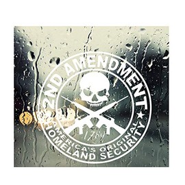 Custom Decal Car for 2nd Amendment for Car, Truck, Funny, Tumbler, Window, Motorcycle, Helmet, Bumper, Decal for Laptop, Phone, Home Decoration / 5.5 in x 5.5 in/White