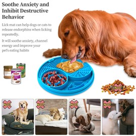 Tacrasz Lick Mat for Dog and Cat Slow Feeder Bowl Licking Pad with Suction Cups Heavy Duty Puzzle Food Treat Toy for Dog Anxiety Relief Cat Boredom Reducer, Perfect for Bathing Grooming