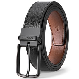 BOSTANTEN Mens Belt Leather Ratchet 1 3/8'' Belt For Men Gift Dress and Casual with Adjustable Buckle, Trim to Fit