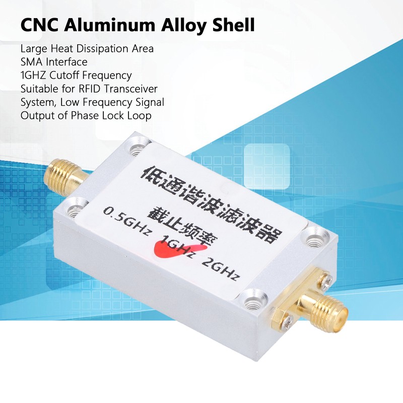 Harmonic Filter ADF4351 SMA Interface 1GHZ Cutoff Frequency CNC Aluminum