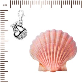 Quiges 925 Silver Charm Pendant Round Crystals with Lobster Clasp for Bracelets, Glass enamel Glass, Cubic Zirconia