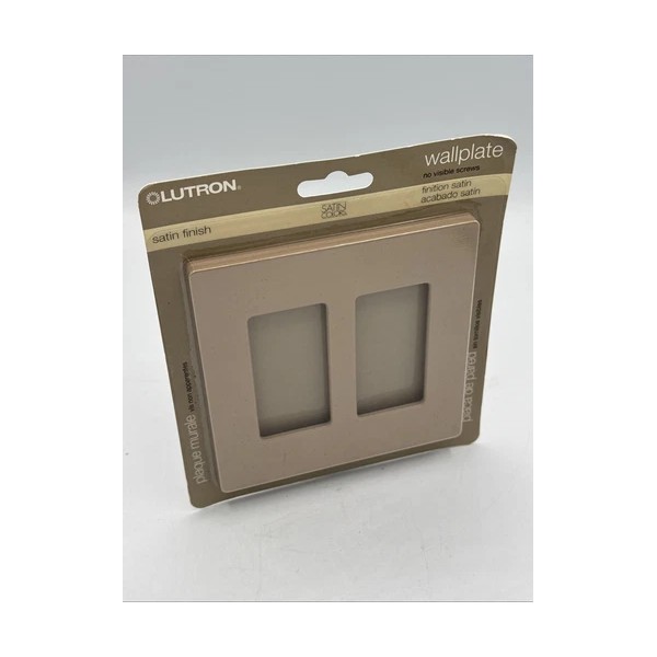 Lutron SC-2-MS Claro Satin Screwless Wallplate 2 Gang Mocha Stone