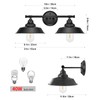 GoYeel 2-Lights Vanity Wall Sconce Lighting, Rustic Style Matte Black