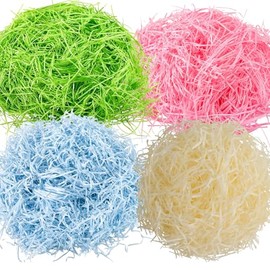 Shredded Paper Raffia Paper Filler 400g 200g Red + 200g Green Lightweight Crinkle Cut Paper Gift Packaging Filler for Valentine’s Day Mother’s Day Christmas Easter Basket Birthday Wedding Pa