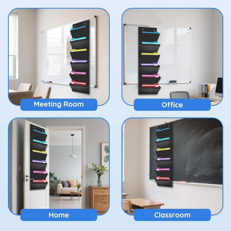 ZKOO Over the Door File Organizer, Hanging Mount File Folders