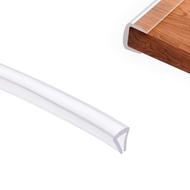 16.4 Ft Silicone Edge Trim, Clear U Channel Rubber Flexible Edge Protector for Shelf, Car Door, Cabinet, Sheet Metal, Suitable for 0.59'' (15 mm), Adhesive Free