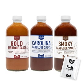 Lillie’s Q - Barbeque Sauce Variety Pack, Gourmet BBQ Sauce Set, Made with Gluten-Free Ingredients, Includes Carolina BBQ Sauce (20 oz), Gold BBQ Sauce (19 oz) & Smoky BBQ Sauce (20 oz) | 3-Pack