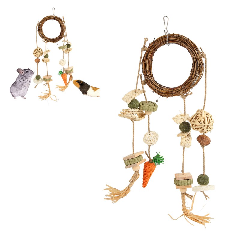 Rabbits Cage Hanging Chew Toys Safe Teeth Grinding Healthy Bunny