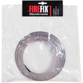 FIREFIX 1757 FAL Adjustable Rosette (Diameter 100-120 mm), 4.4 cm Wide, Diameter 100, 110 and 120 mm - for 0.6 mm Thick Stove Pipes, Silver