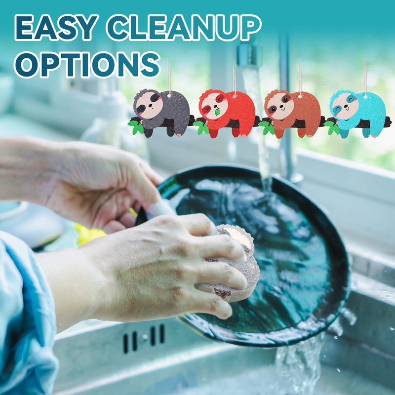 Reallnaive 8 Pcs Christmas Sponges Dish Sponges, Cute Kitchen Scrub