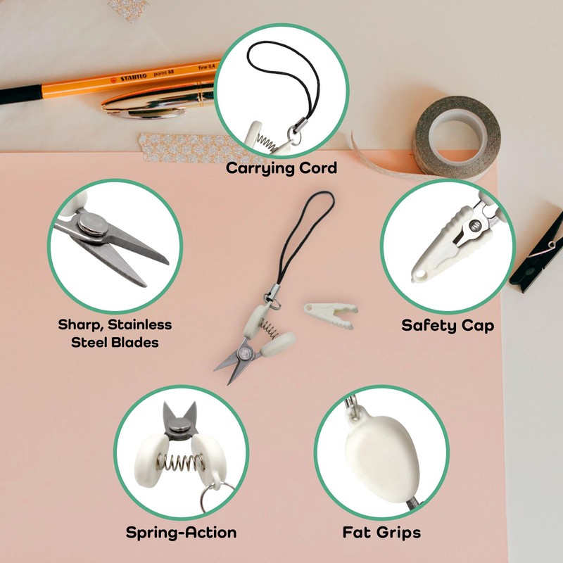 JubileeYarn Itty Bitty Snippy Portable TSA Compliant Keychain Scissors -