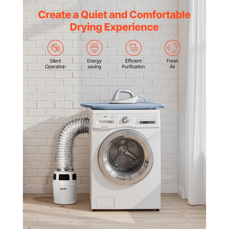 VEVOR 3-in-1 Indoor Dryer Vent Kit, with Bucket for Electric