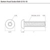 5/16-18 x 1" Button Head Socket Cap Screws, Alloy Steel