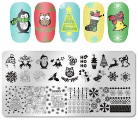 Nail Stamping Plate Christmas, DANNEASY 6 Pieces Nail Stamp Kit Nail Art Stencils Holiday Nail Template Manicure Stamping Plate (Lovely Series)