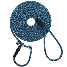 SEPXUFORE Reflective Long Dog Leash Slip Lead, No-Choking 12 FT/20 FT/30 FT/50 FT Rope Training Lead for Medium Dogs Small Puppy Pets Behavior Active Playing (12ft, Blue)