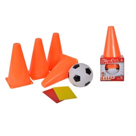 Simba Toys - Soccer Cone Set 4 Cones Each H:6.69 inch, 1 Ball D:3.54 inch, 1 Yellow and 1 red Card,
