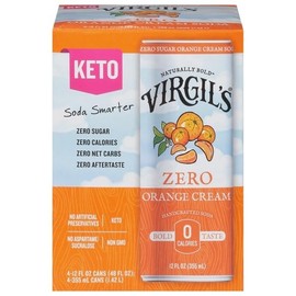 Virgil's, Zero Sugar Orange Cream, 4Pk, 12 Fl Oz