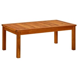 vidaXL Coffee Table Outdoor Side Table - Solid Acacia Wood, Weather Resistant, for Front Porch/Deck, 35.4" x 19.7" x 14.2"