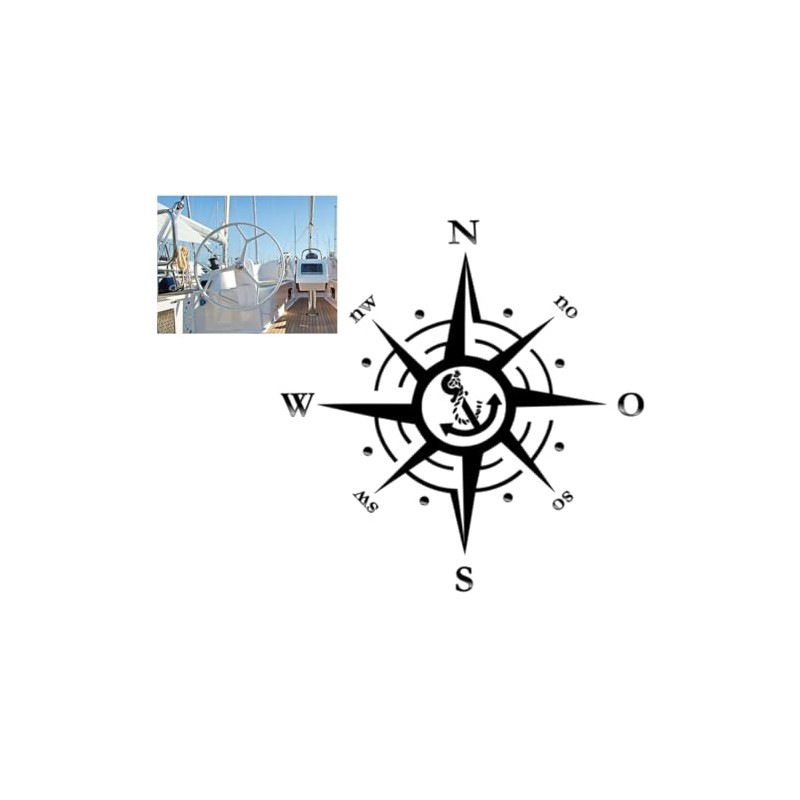 Compass Sticker for Outdoor and Indoor (RPT 53) (9 cm,