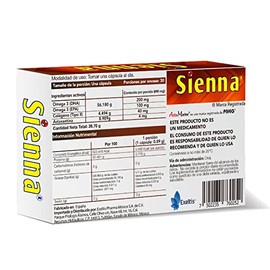 Sienna Suplemento Alimenticio a Base de Colgeno Tipo II, Omega 3 (DHA y EPA) y Astaxantina con 30 Cpsulas                                             