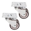 2pcs Caster Wheels Silent 360° Rotation Brake Free TPR Soft
