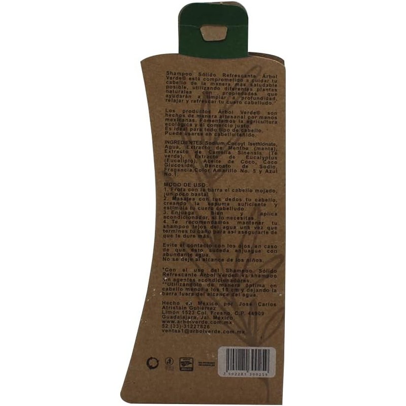 Shampoo Sólido Refrescante Árbol Verde, 1 unidad, 1