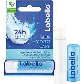 Labello Hydro Care Lip Balm, Mineral Oil-Free Lip Care with SPF 15 for 24-Hour Moisture, Lip Balm with Shea Butter, Vitamins and Natural Oils (4.8 g)