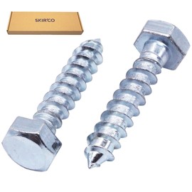 SKIR'CO (50 pcs) DIN 571 Zinc Plated Steel Hexagon Head Wood Screws M8 x 40 mm, Coach Screws, Hex Screw, Lag Bolts